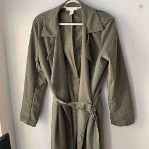 olive green trench